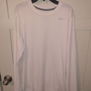 White Nike Dri-fit long sleeve shirt